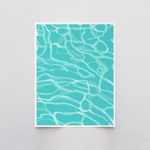 Pool Water Reflections Art Print - Signed and Printed by Jorey Hurley - Unframed or Framed - 130430
