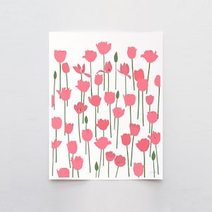 Pink Tulips Art Print – Signed by Jorey Hurley - Floral Wall Decor - 240414