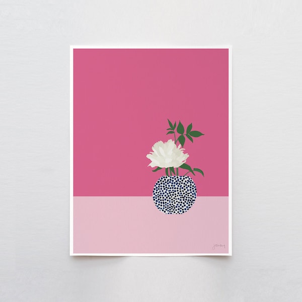 White Peony Art Print - Signed by Jorey Hurley - Floral Wall Decor - 220221