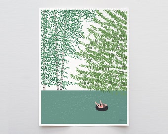 Floating on the Lake Art Print - Signed and Printed by Jorey Hurley - Unframed or Framed - 221001