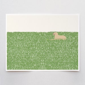 Happy Labrador in the Grass Art Print - Signed and Printed by Jorey Hurley - Unframed or Framed - 141008