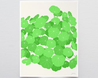 Nasturtium Leaves Art Print - Signed and Printed by the Artist - Framed or Unframed - 120131