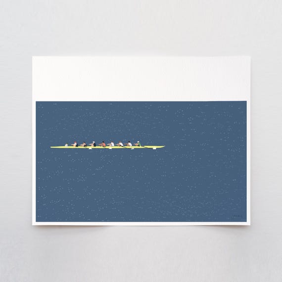 Rowing Eight Art Print - Signed and Printed by Jorey Hurley - Unframed or Framed - 241109