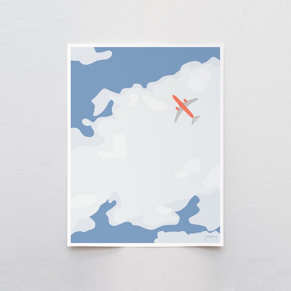 Plane Spotting in Clouds Art Print - Signed and Printed by Jorey Hurley - Unframed or Framed - 140116