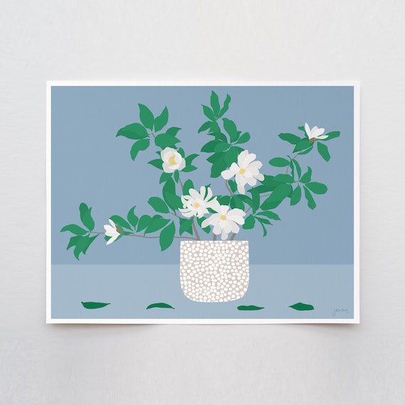 Magnolia Leaves Abstract Still Life Art Print - Signed and Printed by Jorey Hurley - Unframed or Framed - 250205