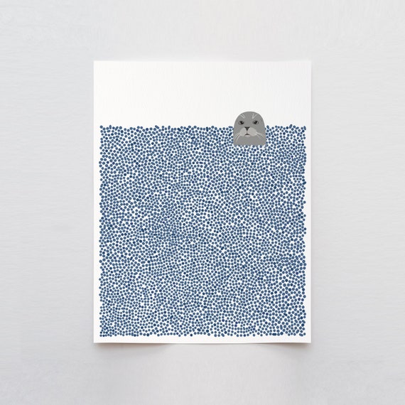 Harbor Seal Art Print - Signed and Printed by Jorey Hurley - Unframed or Framed - 240121