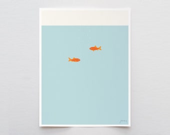 Goldfish Art Print - Signed and Printed by Jorey Hurley - Unframed or Framed - 160103