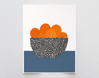 Bowl of Oranges Art Print - Signed and Printed by the Artist - Unframed or Framed - 200616