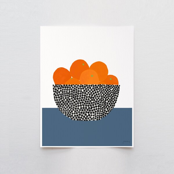 Bowl of Oranges Art Print - Signed and Printed by the Artist - Unframed or Framed - 200616