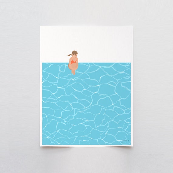 Cannonball Dive Art Print - Signed and Printed by Jorey Hurley - Unframed or Framed - 240721