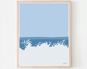 Ocean Waves Crashing on Beach. Art Print. Signed Framed or Unframed. Crashing Waves Ocean Art. Perfect Surfer Gift. 130507.