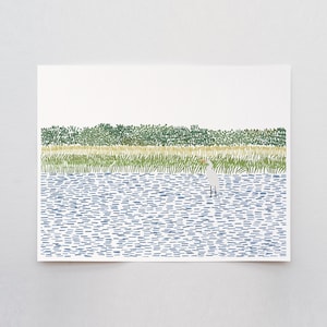 Egret in Wetlands Art Print - Signed by Jorey Hurley - 210806