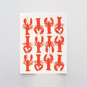 Lobsters Pattern Art Print - Signed and Printed by Jorey Hurley - Unframed or Framed - 220515