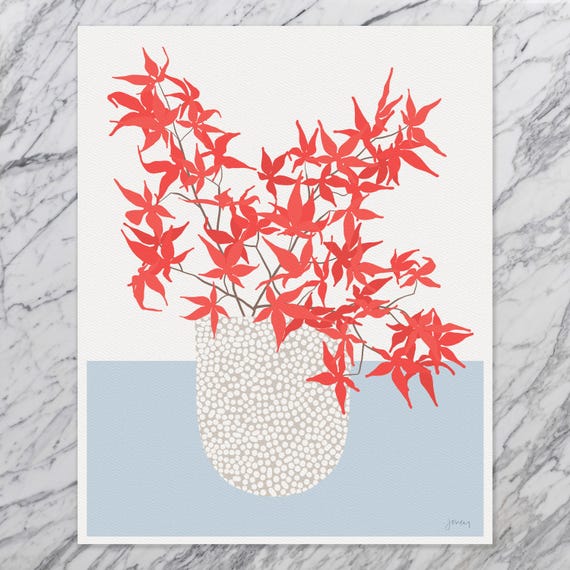 Maple Leaves Art Print - Signed and Printed by Jorey Hurley - Unframed or Framed - 241110