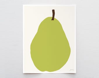 Pear Fruit Art Print - Signed by Jorey Hurley - Kitchen Wall Art - 121212