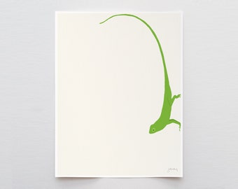 Green Gecko Art Print - Signed and Printed by Jorey Hurley - Unframed or Framed - 120927