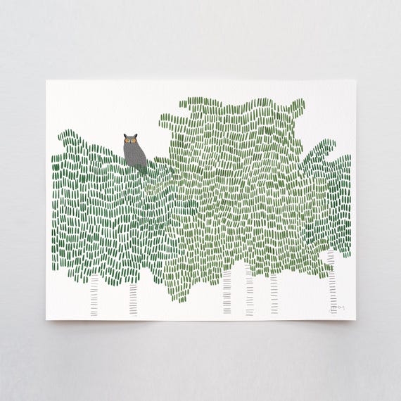 Nesting Great Horned Owl Art Print - Signed and Printed by Jorey Hurley - 251109