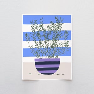 Olive Branches in Purple Vase Art Print - Signed and Printed by Jorey Hurley - Unframed or Framed - 210415