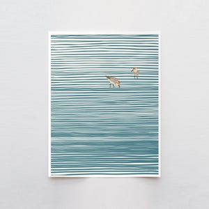Sandpipers Art Print - Signed by Jorey Hurley - Coastal Wall Decor - 141105