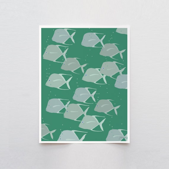 School of Moonfish Art Print - Signed and Printed by Jorey Hurley - Unframed or Framed - 240128