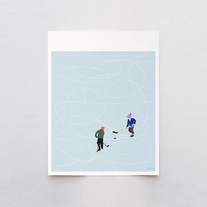 Pond Hockey Art Print - Signed and Printed by Jorey Hurley - Unframed or Framed - 230224
