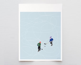 Pond Hockey Art Print - Signed and Printed by Jorey Hurley - Unframed or Framed - 230224