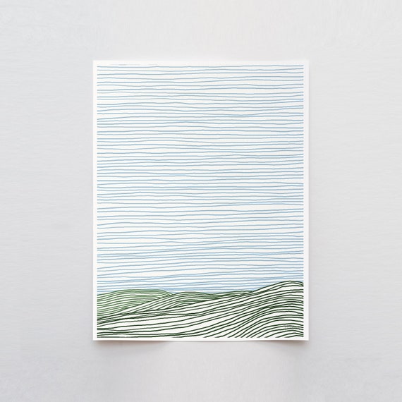 Striped Hills Art Print - Signed and Printed by Jorey Hurley - Unframed or Framed - 120924