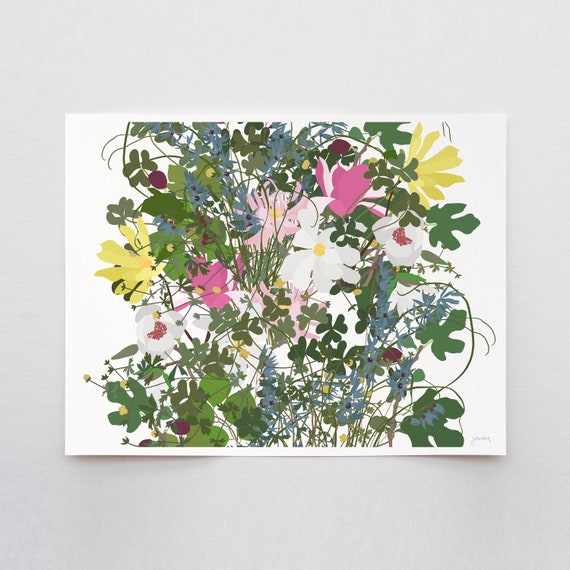 Magnolias Millefleurs Art Print - Signed and Printed by Jorey Hurley - Unframed or Framed - 210322A