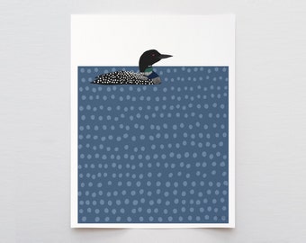 Loon Art Print - Signed and Printed by Jorey Hurley - Unframed or Framed - 230903