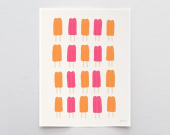 Fruit Popsicles Art Print - Signed and Printed by Jorey Hurley - Unframed or Framed - 110930