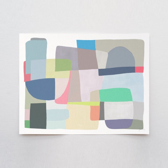 Muted Colors Abstract Art Print - Signed and Printed by Jorey Hurley - Unframed or Framed - 180514