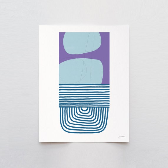 Purple and Blue Abstract Art Print - Signed and Printed by Jorey Hurley - Unframed or Framed - 180307