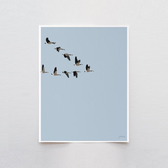 Migrating Geese Art Print - Signed and Printed by Jorey Hurley - Unframed or Framed - 160102