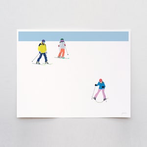Ski Family Art Print - Signed and Printed by Jorey Hurley -  Unframed or Framed - 220108