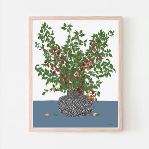 Still Life with Plum Branches Art Print. Framed or Unframed. Multiple Sizes Available. 200419.