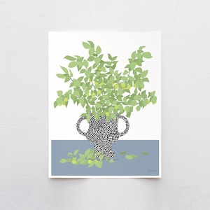Plum Branches Still Life Art Print – Signed Botanical Wall Art by Jorey Hurley - 200404