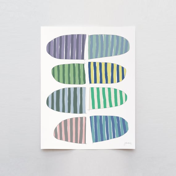 Striped Rocks Abstract Art Print - Signed and Printed by Jorey Hurley - Unframed or Framed - 171007