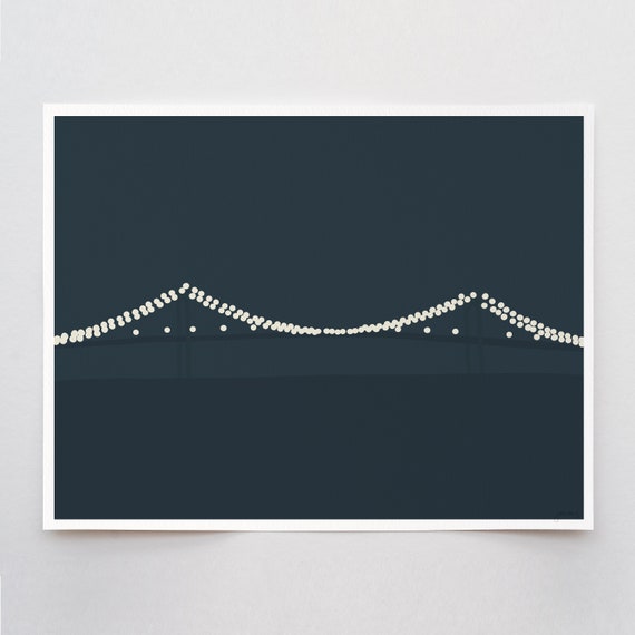 Newport Bridge Art Print - Signed and Printed by Jorey Hurley - Unframed or Framed - 140813