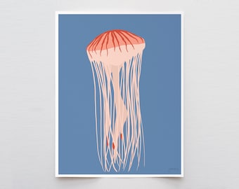 Jellyfish Art Print - Signed and Printed by the Artist - Unframed or Framed - 230201