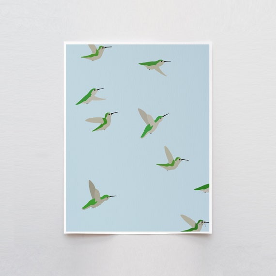 Charm of Hummingbirds Art Print - Signed and Printed by Jorey Hurley - Unframed or Framed - 211217