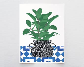Abstract Botanical Still Life Art Print – Signed by Jorey Hurley - 200606