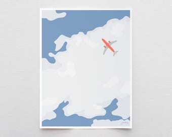 Airplane Overhead Art Print – Signed by Jorey Hurley - 140116