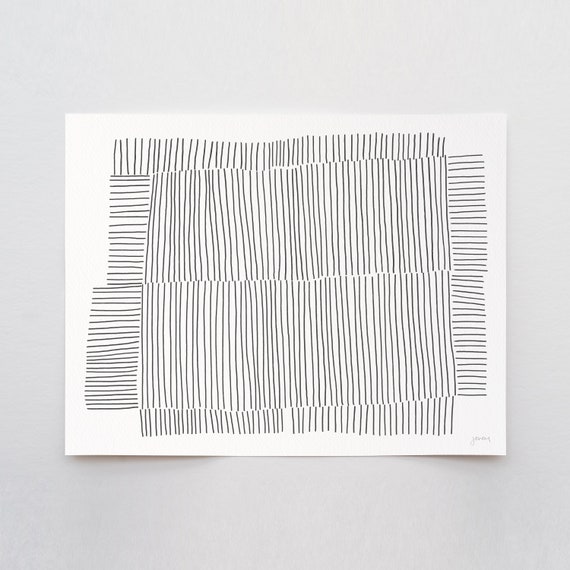 Lined Abstract Art Print - Signed and Printed by Jorey Hurley - Unframed and Framed -181017