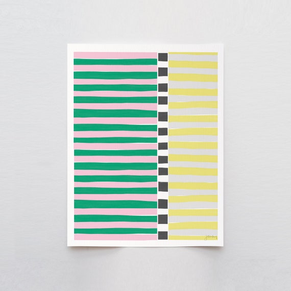 Pink and Green Abstract Art Print - Signed and Printed by Jorey Hurley - Unframed or Framed - 200810