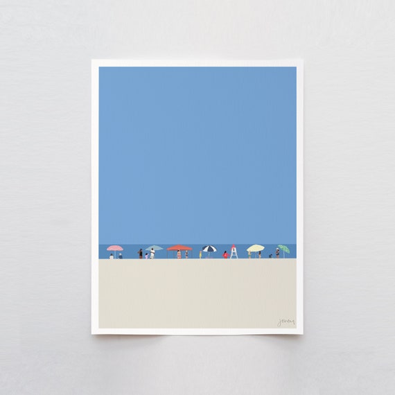 Beach Horizon Art Print - Signed and Printed by Jorey Hurley - Unframed or Framed - 230701