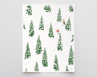 Snowy Forest Art Print - Signed and Printed by Jorey Hurley - Unframed or Framed - 230114