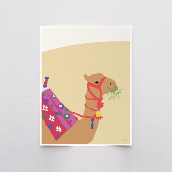 Arabian Camel Art Print - Signed and Printed by Jorey Hurley - Unframed or Framed - 161228