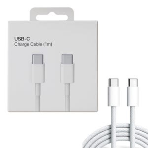 USB-C to USB-C Fast Charging Cable 1M – 60W PD Nylon Braided Lead for iPhone 15/16/17, iPad Pro/Air, Samsung Galaxy S24 Ultra & More