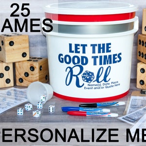 All Ages Games PERSONALIZED, custom COLORS. Giant wood Dice Yahtzee, Farkle Yardzee family game night, or drinking games.
