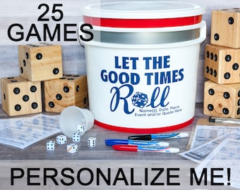 All Ages Games PERSONALIZED, custom COLORS. Giant wood Dice Yahtzee, Farkle Yardzee family game night, or drinking games.